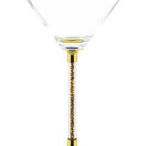 Sparkles Home Rhinestone Martini Glasses with Crystal-Filled Stems set of 3
